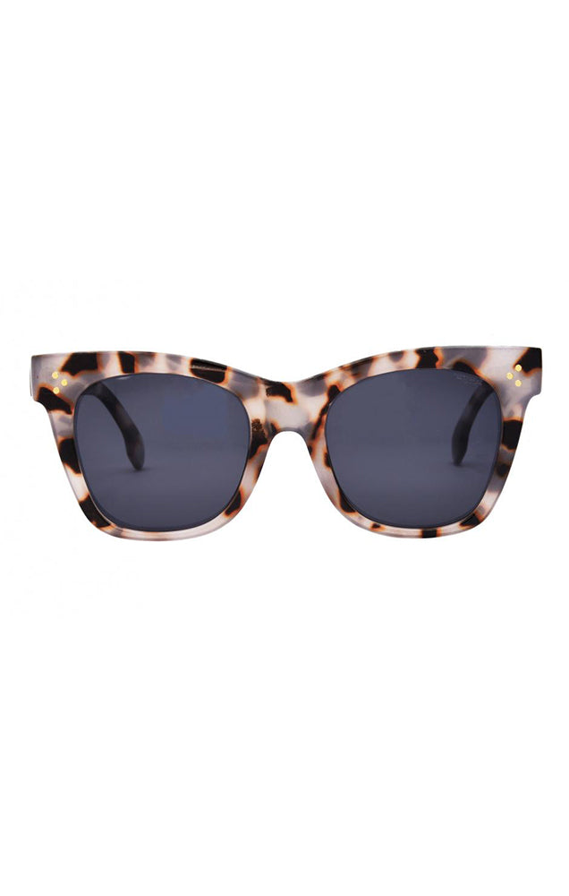 I SEA STEVIE SUNGLASSES IN SNOW TORT/SMOKE POLARIZED