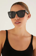 Load image into Gallery viewer, Z SUPPLY EVERYDAY SUNGLASSES IN POLISHED BLACK/GREY
