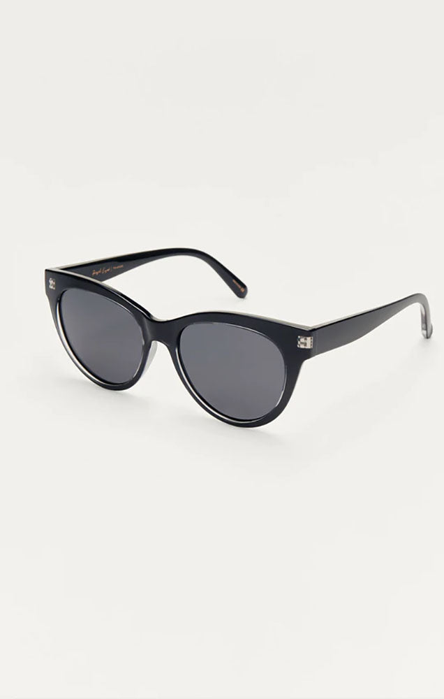 Z SUPPLY BRIGHT EYED SUNGLASSES IN CRYSTAL BLACK/GREY
