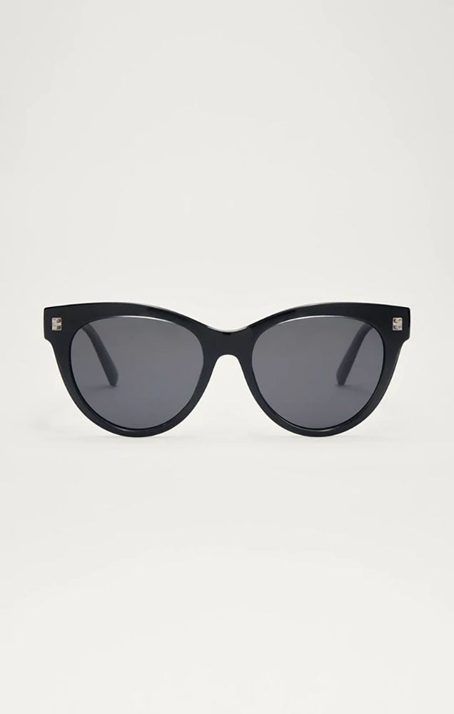 Z SUPPLY BRIGHT EYED SUNGLASSES IN CRYSTAL BLACK/GREY