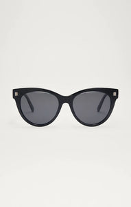 Z SUPPLY BRIGHT EYED SUNGLASSES IN CRYSTAL BLACK/GREY