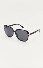 Load image into Gallery viewer, Z SUPPLY DROP OFF SUNGLASSES IN POLISHED BLACK/GREY
