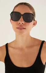 Load image into Gallery viewer, Z SUPPLY DROP OFF SUNGLASSES IN POLISHED BLACK/GREY
