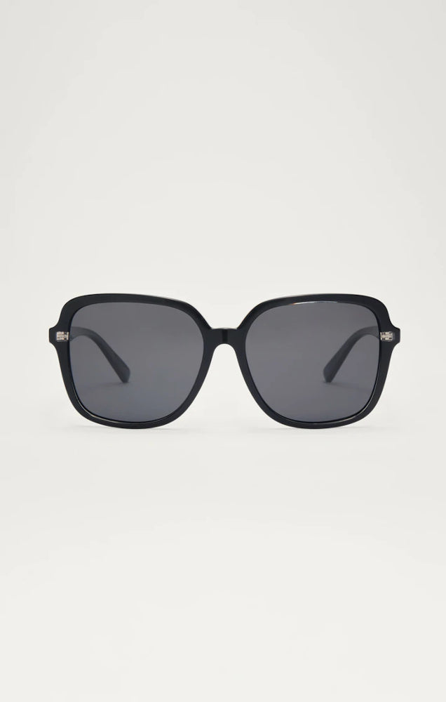 Z SUPPLY DROP OFF SUNGLASSES IN POLISHED BLACK/GREY