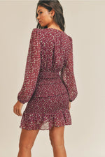 Load image into Gallery viewer, BERRY PRETTY FLORAL MINI DRESS
