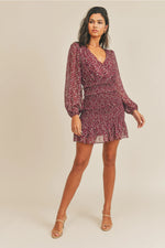 Load image into Gallery viewer, BERRY PRETTY FLORAL MINI DRESS
