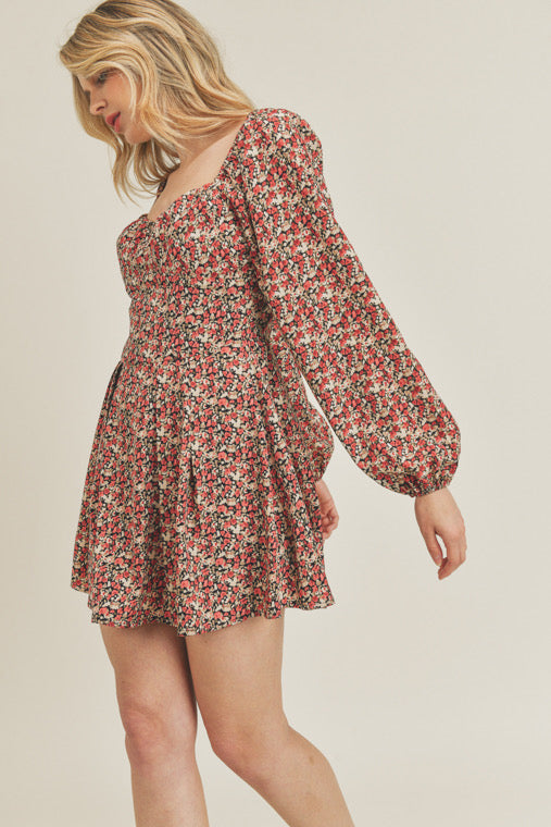 BE MINE SWEETHEART FLORAL MINI DRESS