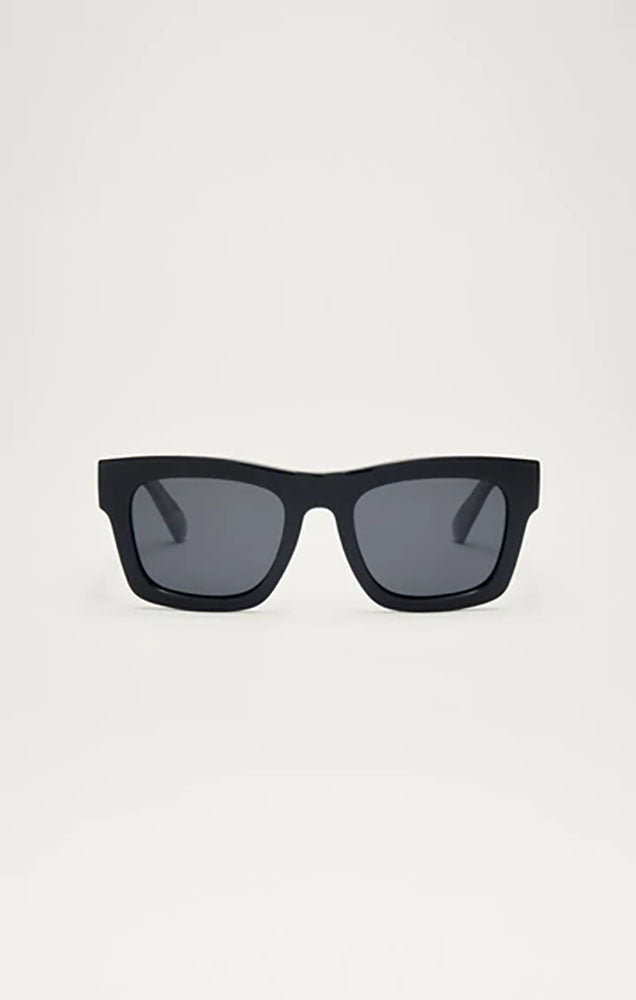 Z SUPPLY LAY LOW SUNGLASSES IN POLISHED BLACK/GREY